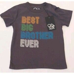 Chaser Best Big Brother Ever Soft T-shirt  Boys Sz 6 Dark Gray NWT